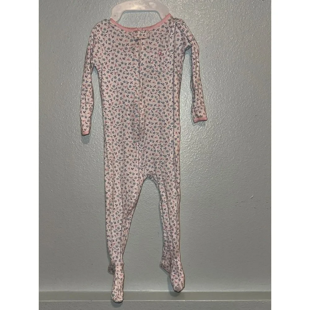 Carter's 24 Months Floral Print Footed Pajamas Sleeper One Piece Pink